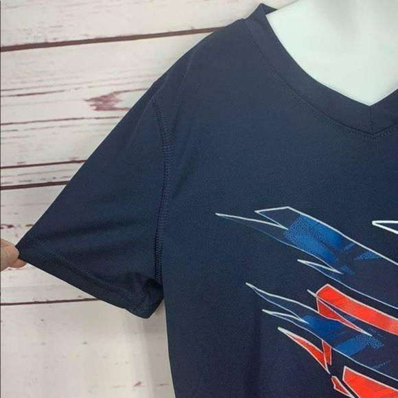 Adidas Falcon Boys Medium Navy Blue Tee Shirt - Picture 4 of 10